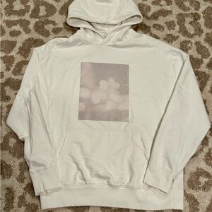 Vintage Express White Hooded Sweatshirt